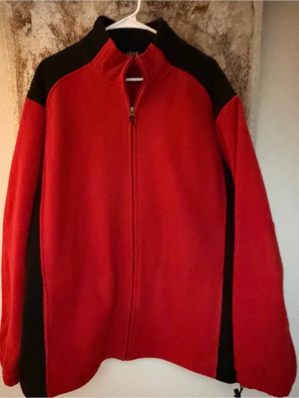 Izod Red and Black Full-Zip Fleece Jacket